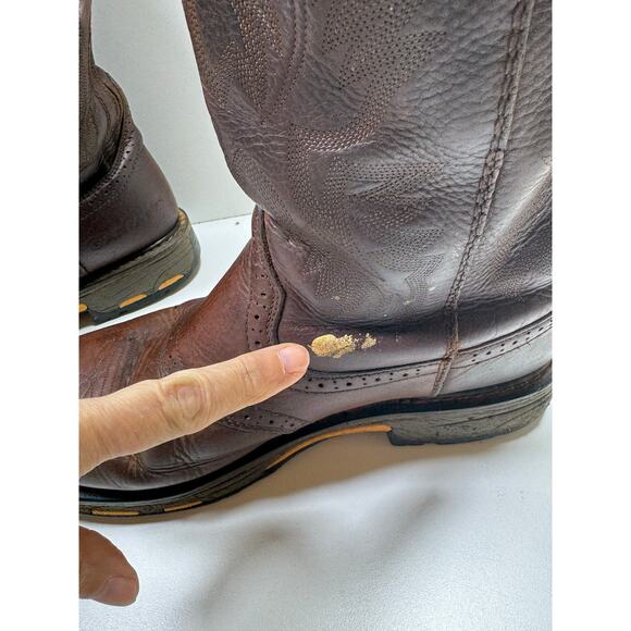 Ariat Men’s Work Western Boots Leather Sz 13D Brown Slip Resistant Cowboy main image 6